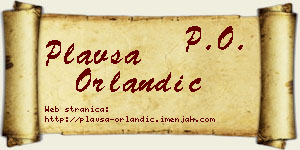 Plavša Orlandić vizit kartica